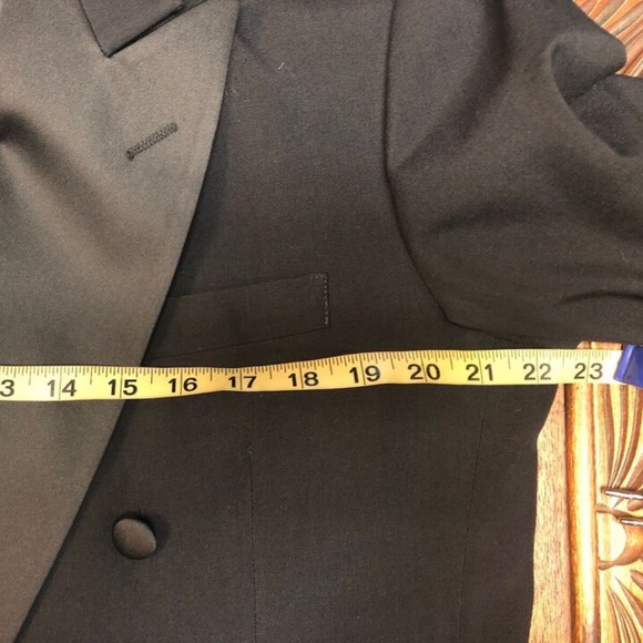 Stanley Blacker,Men,Formal suit,Black,Sz 32,Red braces,Crossed buttons,MadeUSA.! - Picture 11 of 15